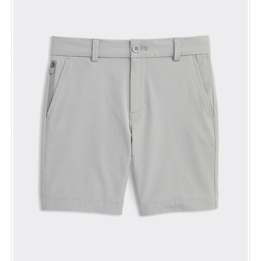 Vineyard Vines Boys Performance Chino Shorts Light Gray Size 14 Polyester Blend